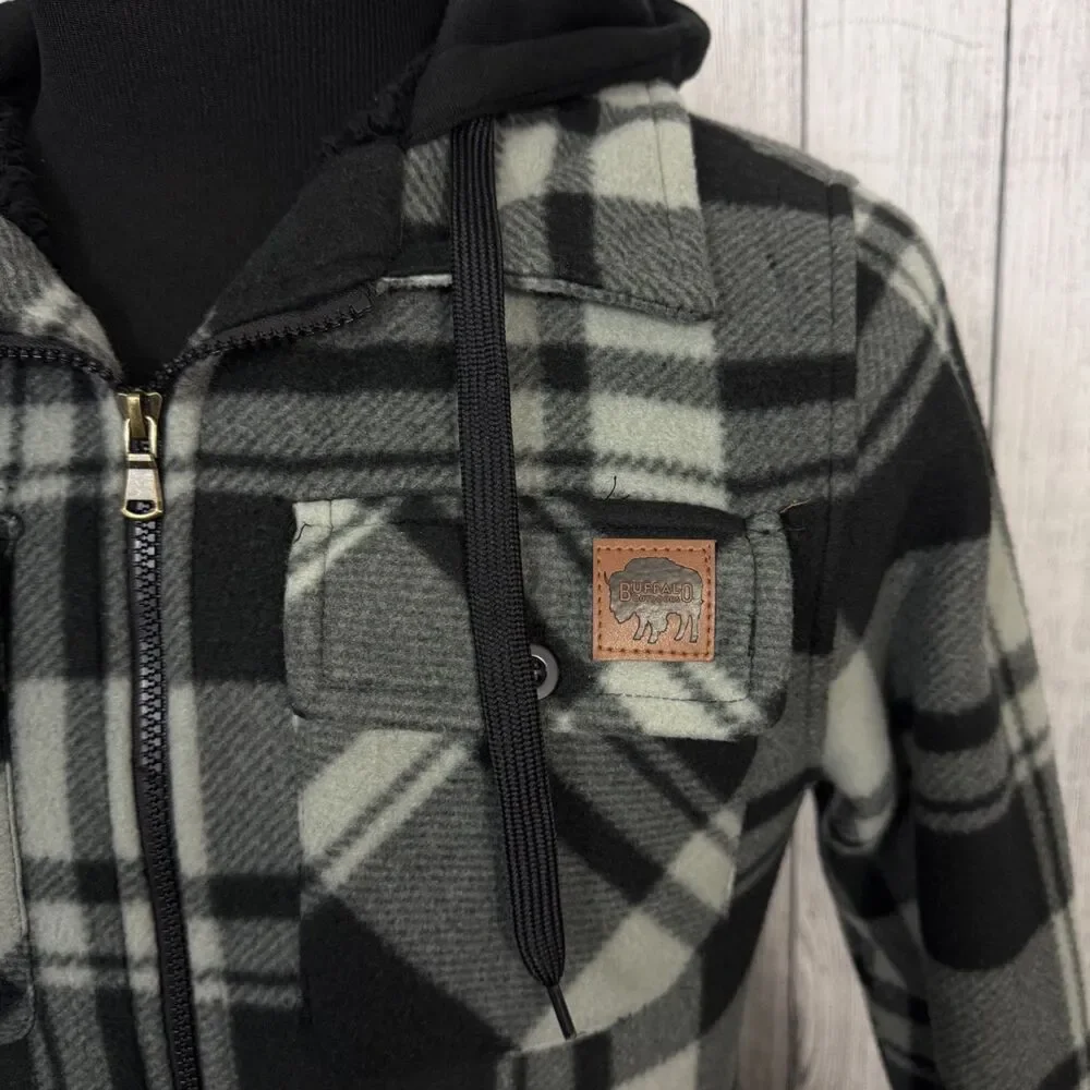 Buffalo Outdoors Workwear Men's Medium Multicolor Plaid Fleece Full Zip Jacket - Picture 2 of 9